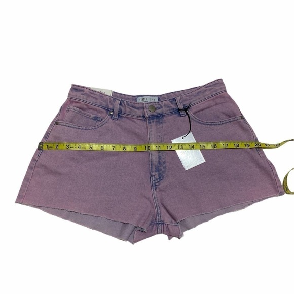 PURPLE Denim Hi-Rise Raw Hem Shorts - Picture 4 of 9